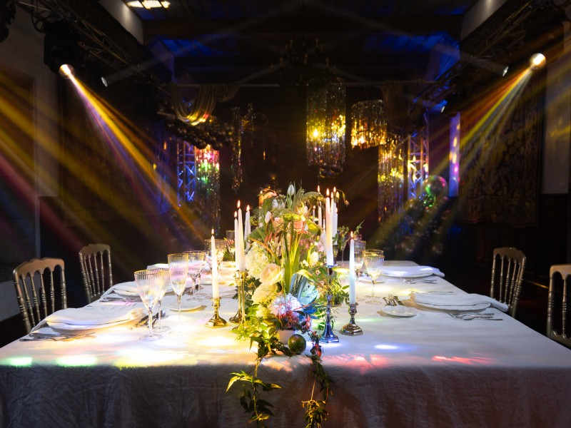 Decoración luces en Salón de los Tapices